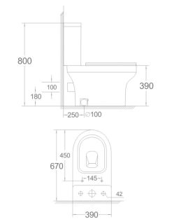 Унитаз Agger AT04000 безободковый сиденье с микролифтом