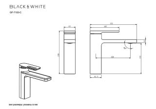 Смеситель для раковины Black&White Gravity 7103C хром