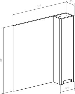 Зеркало-шкаф Bellezza Пегас 80см правый белый 00000008048
