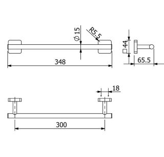 Полотенцедержатель Kludi Vela S 25962N1 30 см брашированная бронза