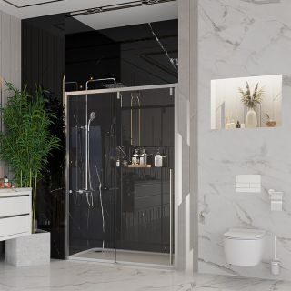 Душевая дверь Ambassador Intense 110021102IX 130см хром/прозрачное