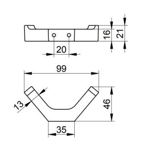 Двойной крючок для полотенца Keuco Edition  11115050000 никель шлифованный