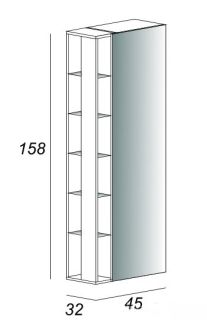 Шкаф-колонна Cezares 45x158 Bianco Lucido Angie 53171