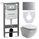 Комплект с инсталляцией Ceramica Nova CN4002_1001M_1000 унитаз Metropol CN4002 крышка-сиденье с микролифтом и инсталляция Envision CN1001M с кнопкой смыва хром матовый Round