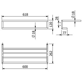 Полка для полотенец Kludi Vela R 5898905 60 см хром