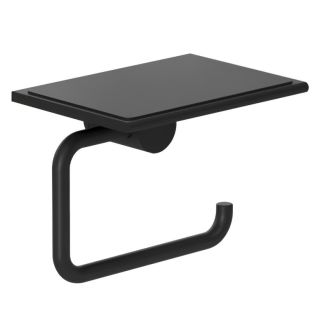 Держатель туалетной бумаги Kludi Vela R 5897139 с полкой для телефона чёрный матовый