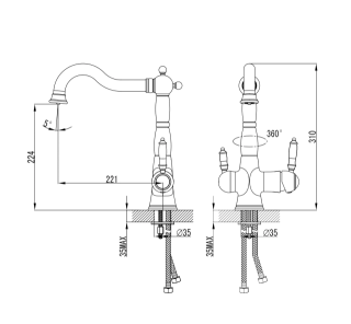 Смеситель для кухонной мойки Lemark Villa LM4858B с подключением к фильтру