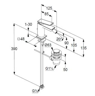 Смеситель для биде Kludi Decus 542170575 хром