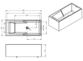 Акриловая ванна Riho Still Shower Plug and Play B103010005 L 180х80см белый