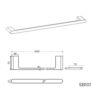 Полотенцедержатель Knotlor SB101C, хром
