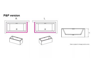 Акриловая ванна Riho Rethink Cubic Fall Plug and Play B106022005 R заполнение через перелив 180х80см белый