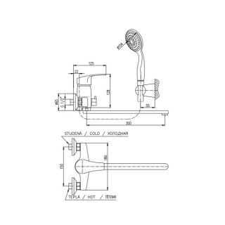 Смеситель для ванны Rav Slezak Kongo K053.5/2 хром