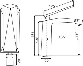 Смеситель для биде Boheme Venturo 376-SGM антрацит глянец