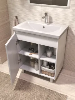 Тумба под раковину напольная Vigo Milos 317 70 см поставляется в разобранном виде белый