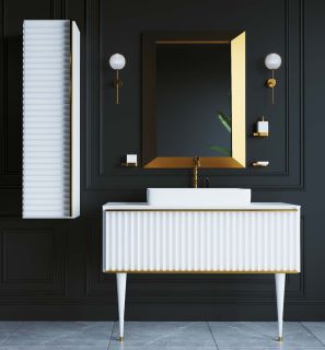 Пенал Armadi Art Vallessi Avangarde Canale 120см белый/золото 846-WG