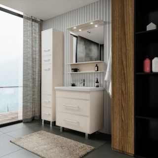 Зеркало с подсветкой Бриклаер Чили 4627125414954 80 см светлая лиственница