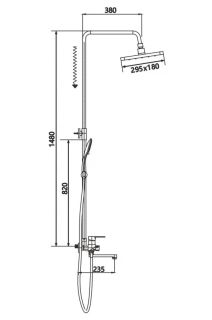 Душевая стойка Shevanik S8136H чёрный
