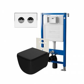 Комплект унитаза с инсталляцией Point Элемент PN48199WC с сиденьем Микролифт