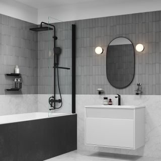 Душевая система с тропическим душем IDDIS Parker PARBL3Fi06 чёрный матовый