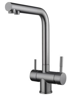 Смеситель для кухни Shevanik S468T с подключением фильтра оружейная сталь