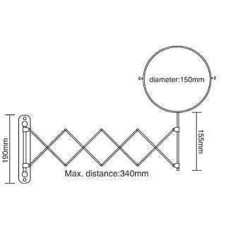 Настенное косметическое зеркало Frap F6406 хром
