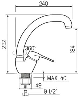 Смеситель для кухни РМС SL55-011 хром
