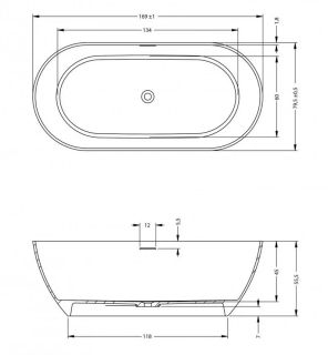 Ванна из искусственного камня Riho Bilbao B118001106 170x80см pebble gray
