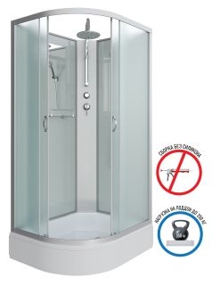 Душевая кабина Niagara NG-33184-14RBKT 110x80см серебро/матовое