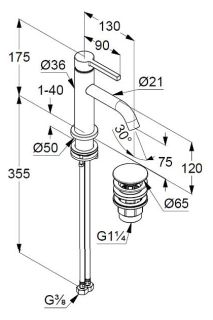 Смеситель для раковины Kludi Nova Fonte Pura 202665315 белый матовый