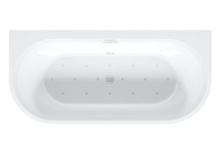 Акриловая ванна Riho Desire Back2Wall Glossy Sparkle System LED Fall B089014005 180x84см с аэромассажем и подсветкой заполнение через перелив белый