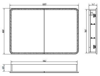 Зеркальный шкаф с подсветкой Misty Авеню 120см белый