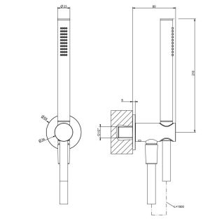 Душевая лейка Gessi Anello 63329.727 брашированная латунь
