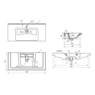 Умывальник мебельный Dreja Гармония-100