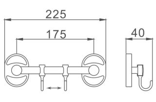 Планка с крючками для полотенец Haiba HB1915-2 хром