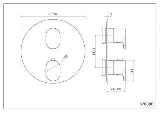 Встраиваемый смеситель для душа Kerama Marazzi Ole 67638EKM.21.018 с термостатом хром