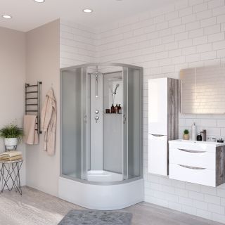 Душевая кабина Niagara NG-2310-14LBK 120x80см серебро/матовое