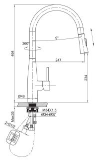 Смеситель для кухни Raiber Graceful RPG-011 золото матовое