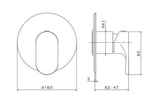 Встраиваемый смеситель для душа Kerama Marazzi Ole 69475EKM.01.093 чёрный матовый