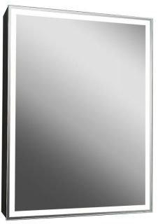 Зеркало-шкаф с подсветкой Art&Max Techno 60см чёрный матовый AM-Tec-600-800-1D-DS-F-Nero