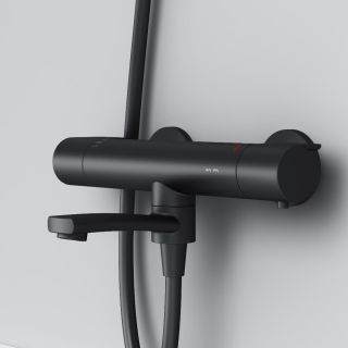 Смеситель для ванны и душа с термостатом Am.Pm X-Joy F85A50022 чёрный