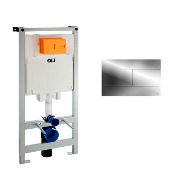 Инсталляция OLI 80 (0500/1150/0120) мм, мех. + Панель слива SLIM, хром глянец, OLI