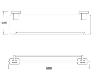 Полка стеклянная Shevanik SG5619 хром