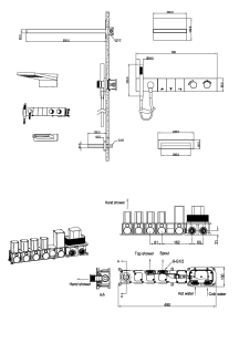Душевой комплект Boheme Zodiac 133-2-SGM с термостатом оружейная сталь