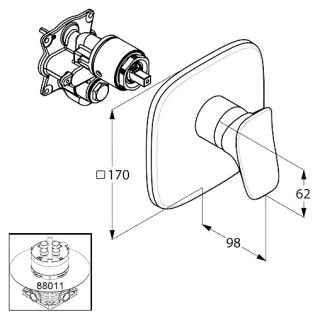 Встраиваемый смеситель для душа Kludi Ambienta хром 536550575