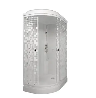 Душевая кабина Triton Коралл Щ0000061818 правая 120x80 см профиль белый стекло мозаика
