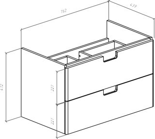 Тумба под раковину Bellezza Пегас 80см красный 00000007782