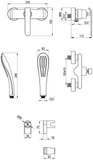 Смеситель для ванны Lemark Melange LM4933CW белый/хром