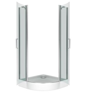 Душевой уголок Good Door Pandora R-90-T-CH стекло прозрачное с рисунком Тростник