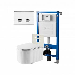 Комплект унитаза с инсталляцией Point Элемент PN48323WC с сиденьем Микролифт