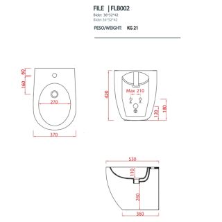 Биде Artceram FILE 2.0 FLB002 05 00 белое